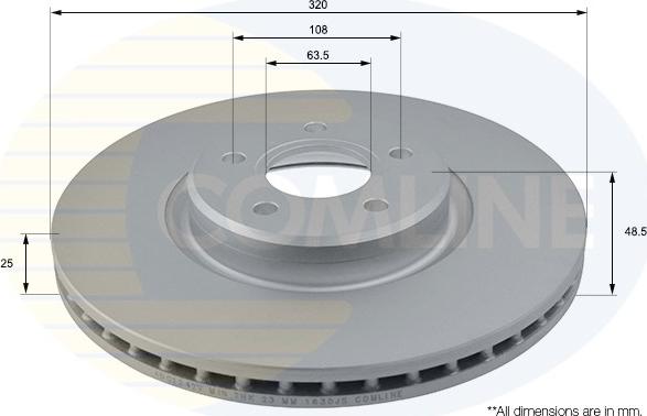 Comline ADC1242V - Тормозной диск autospares.lv