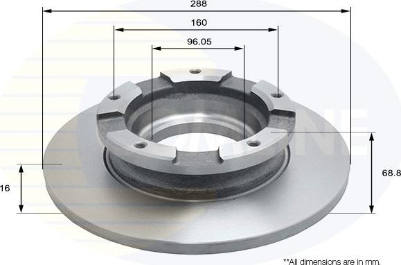 Comline ADC1255 - Тормозной диск autospares.lv