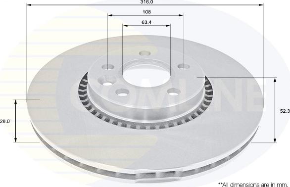 Comline ADC1251V - Тормозной диск autospares.lv