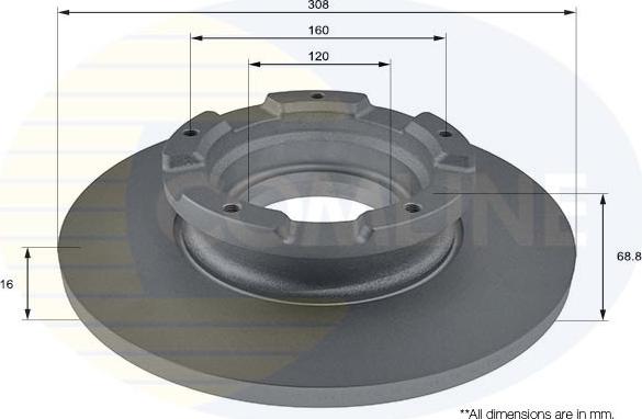 Comline ADC1264 - Тормозной диск autospares.lv