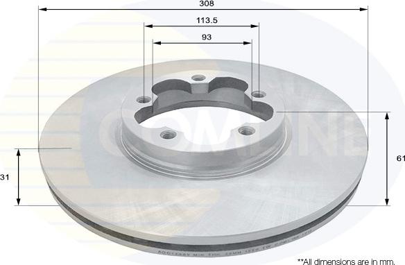 Comline ADC1266V - Тормозной диск autospares.lv