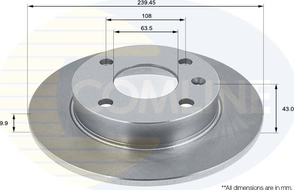 Comline ADC1203 - Тормозной диск autospares.lv