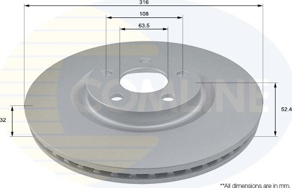 Comline ADC1289V - Тормозной диск autospares.lv