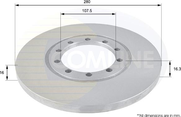 Comline ADC1233 - Тормозной диск autospares.lv