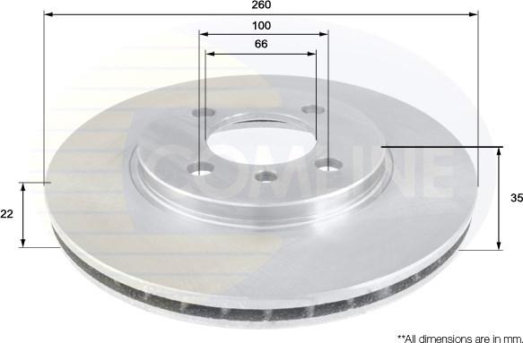 Comline ADC1709V - Тормозной диск autospares.lv