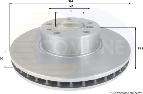 Comline ADC1735V - Тормозной диск autospares.lv