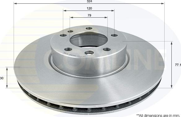 Comline ADC1772V - Тормозной диск autospares.lv