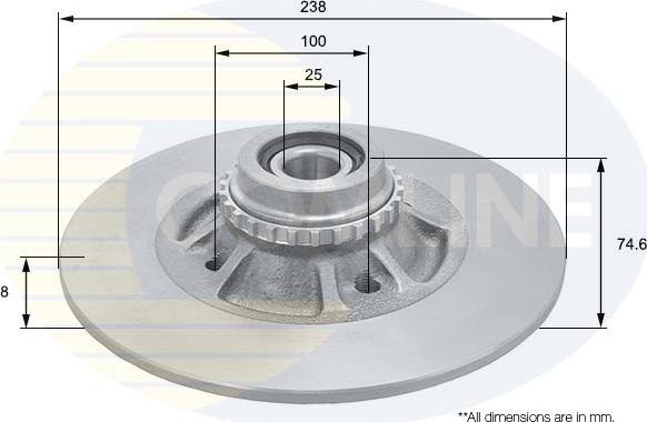 Comline ADC3026 - Тормозной диск autospares.lv