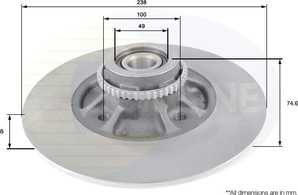 Comline ADC3023 - Тормозной диск autospares.lv