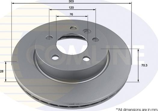 Comline ADC2920V - Тормозной диск autospares.lv