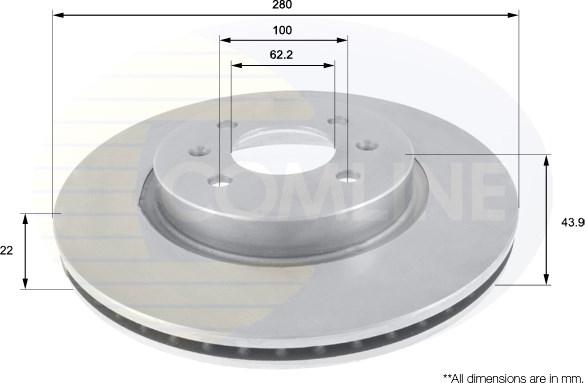 Comline ADC2405V - Тормозной диск autospares.lv