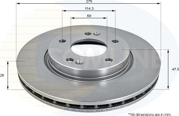 Comline ADC2407V - Тормозной диск autospares.lv