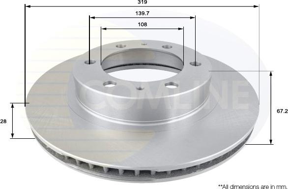 Comline ADC2509V - Тормозной диск autospares.lv