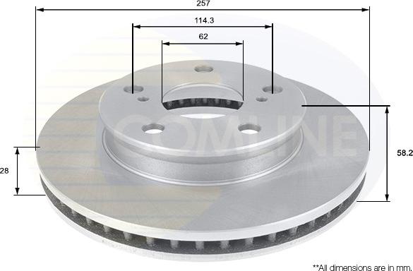 Comline ADC2504V - Тормозной диск autospares.lv