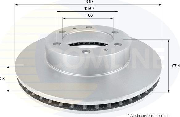 Comline ADC2508V - Тормозной диск autospares.lv