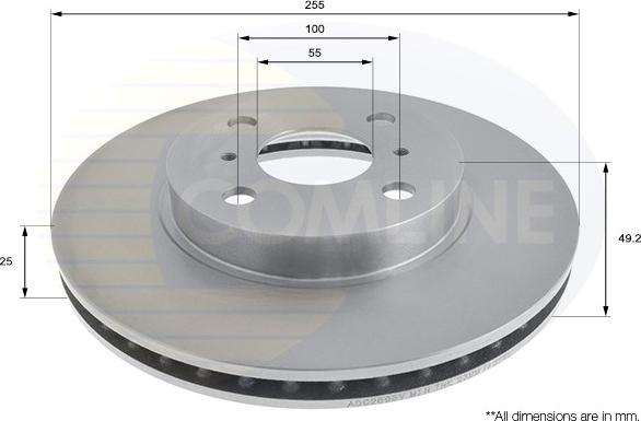 Comline ADC2503V - Тормозной диск autospares.lv