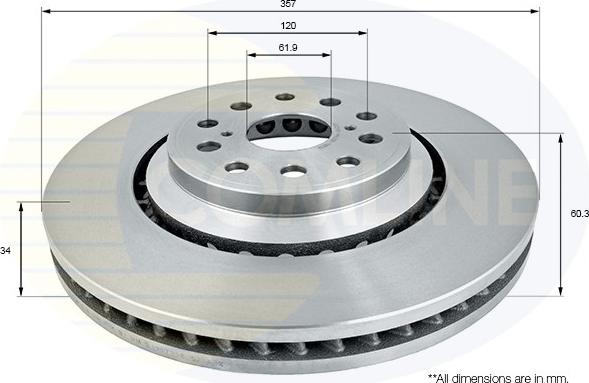 Comline ADC2510V - Тормозной диск autospares.lv