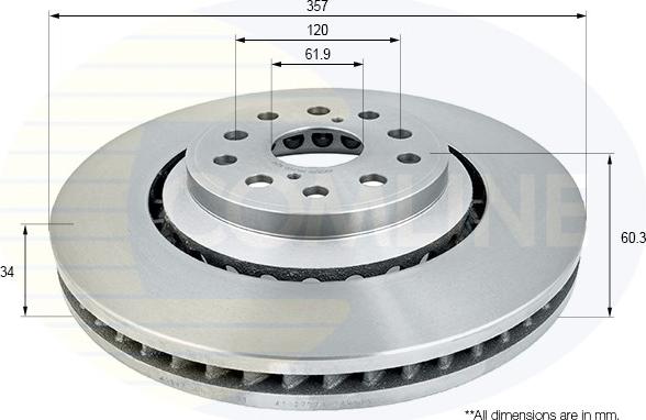 Comline ADC2511V - Тормозной диск autospares.lv