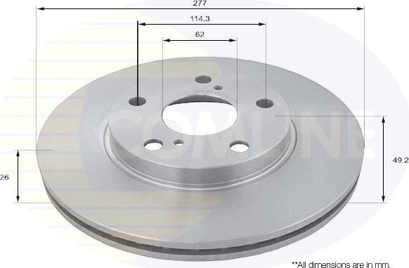 Comline ADC2513V - Тормозной диск autospares.lv