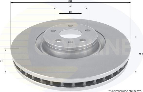 Comline ADC2603V - Тормозной диск autospares.lv