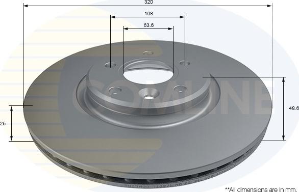 Comline ADC2844V - Тормозной диск autospares.lv