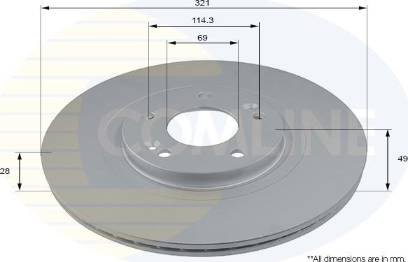 Comline ADC2845V - Тормозной диск autospares.lv