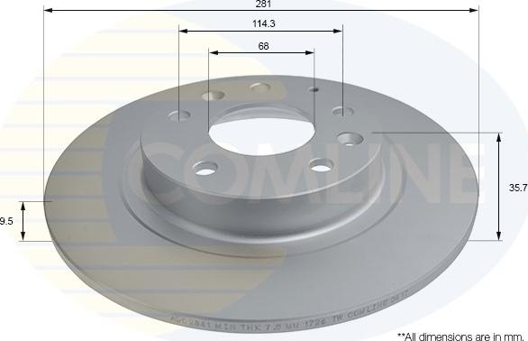 Comline ADC2841 - Тормозной диск autospares.lv