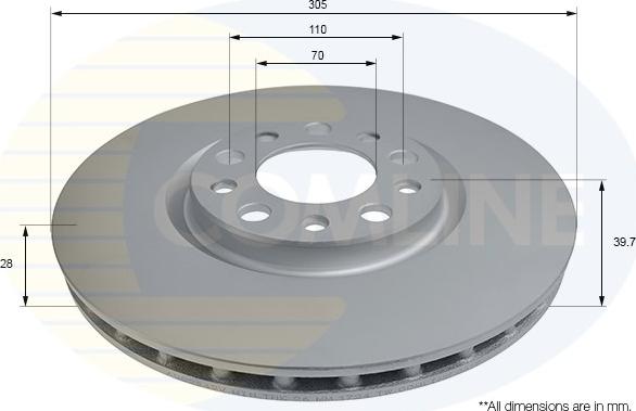 Comline ADC2842V - Тормозной диск autospares.lv