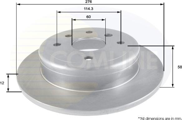 Comline ADC2800 - Тормозной диск autospares.lv