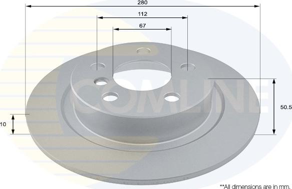 Comline ADC2801 - Тормозной диск autospares.lv