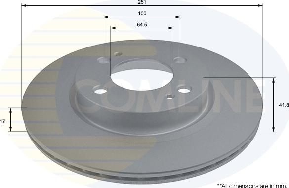 Comline ADC2811V - Тормозной диск autospares.lv