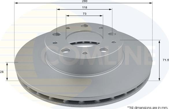 Comline ADC2834V - Тормозной диск autospares.lv