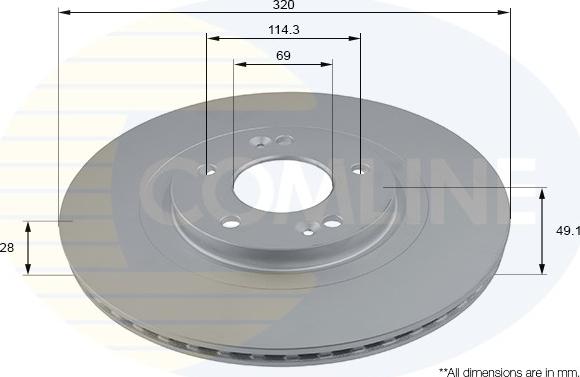 Comline ADC2825V - Тормозной диск autospares.lv