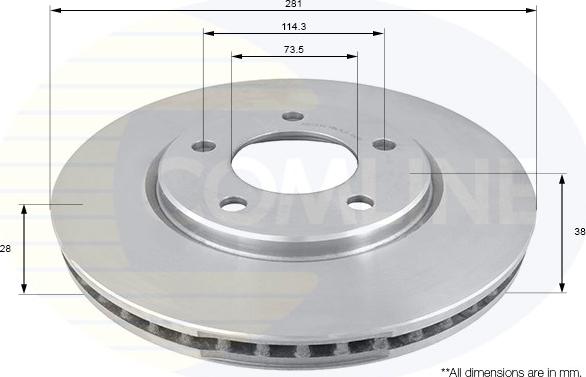 Comline ADC2304V - Тормозной диск autospares.lv