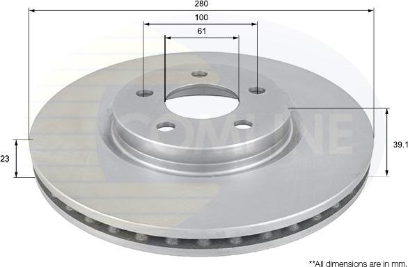 Comline ADC2311V - Тормозной диск autospares.lv