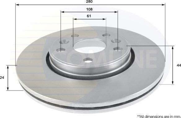 Comline ADC2702V - Тормозной диск autospares.lv
