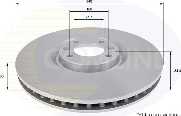 Comline ADC2715V - Тормозной диск autospares.lv