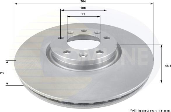 Comline ADC2711V - Тормозной диск autospares.lv