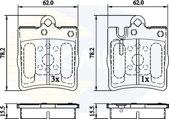 Comline CBP0915 - Тормозные колодки, дисковые, комплект autospares.lv