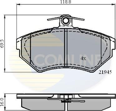 Comline CBP0989 - Тормозные колодки, дисковые, комплект autospares.lv