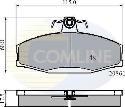 Comline CBP0928 - Тормозные колодки, дисковые, комплект autospares.lv