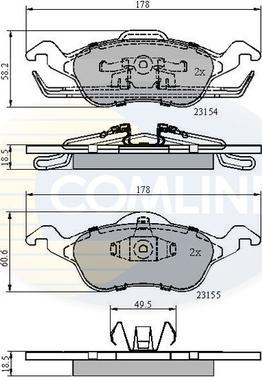 Comline CBP0490 - Тормозные колодки, дисковые, комплект autospares.lv