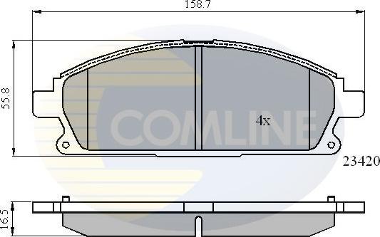 Comline CBP0591 - Тормозные колодки, дисковые, комплект autospares.lv