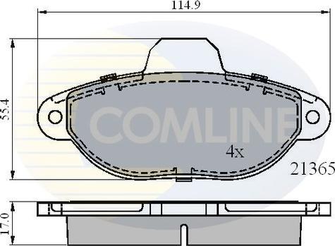 Comline CBP0509 - Тормозные колодки, дисковые, комплект autospares.lv