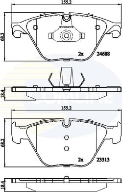 Comline CBP06097 - Тормозные колодки, дисковые, комплект autospares.lv