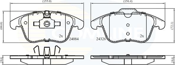 Comline CBP06036 - Тормозные колодки, дисковые, комплект autospares.lv