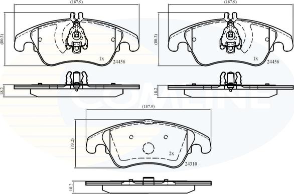 Comline CBP06037 - Тормозные колодки, дисковые, комплект autospares.lv