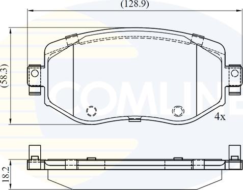 Comline CBP06125 - Тормозные колодки, дисковые, комплект autospares.lv