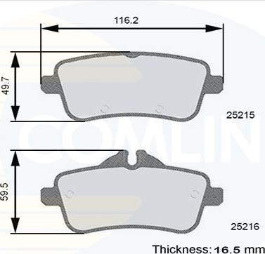 Comline CBP06121 - Тормозные колодки, дисковые, комплект autospares.lv