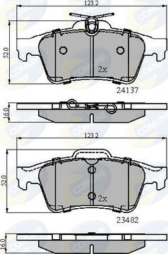 Comline CBP01599 - Тормозные колодки, дисковые, комплект autospares.lv